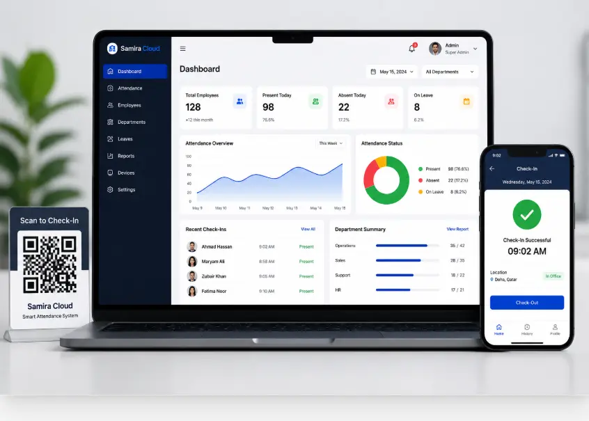 QR attendance system dashboard demo project