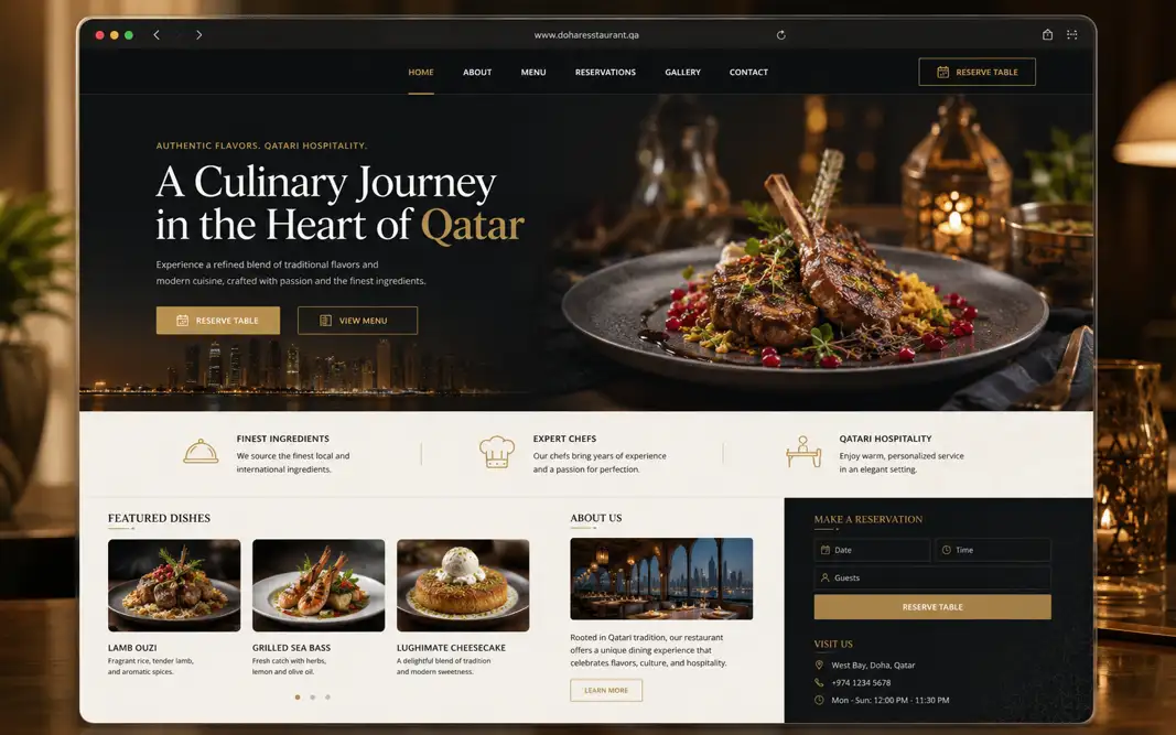 Restaurant website and digital menu demo project by Samira Cloud